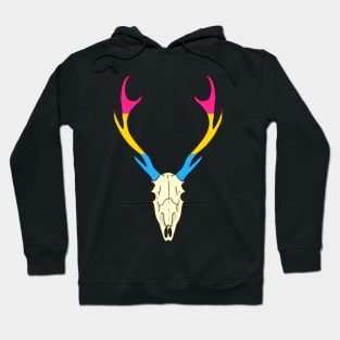 Pansexual Pride Deer Skull Hoodie